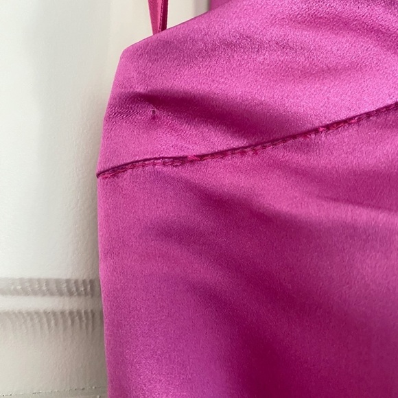 Moda International Pink 100% Silk Party Dress Halter Barbie Fit & Flare Size 2 - Picture 10 of 17